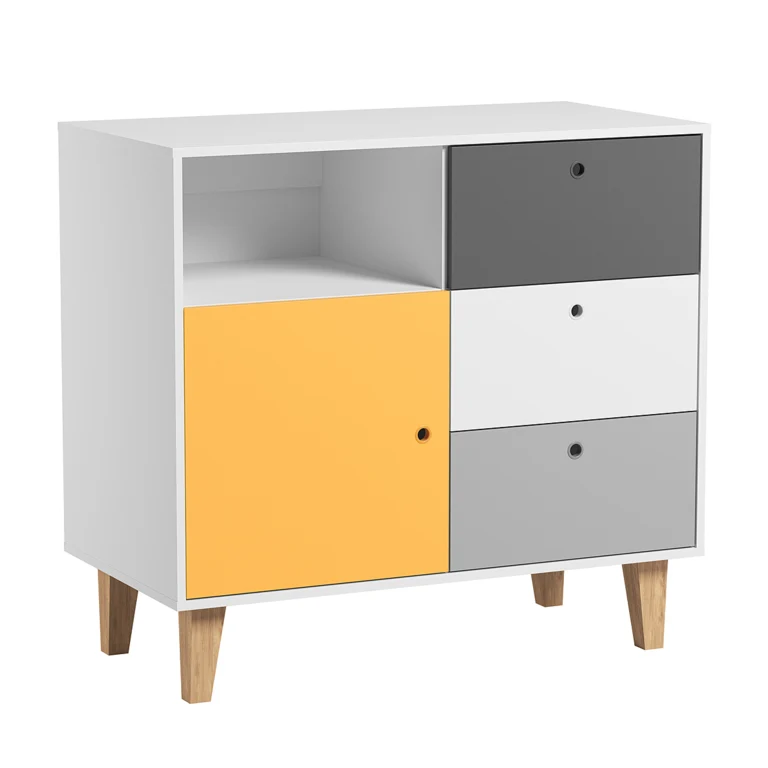 Lit bébé et Commode à langer Vox Concept Jaune