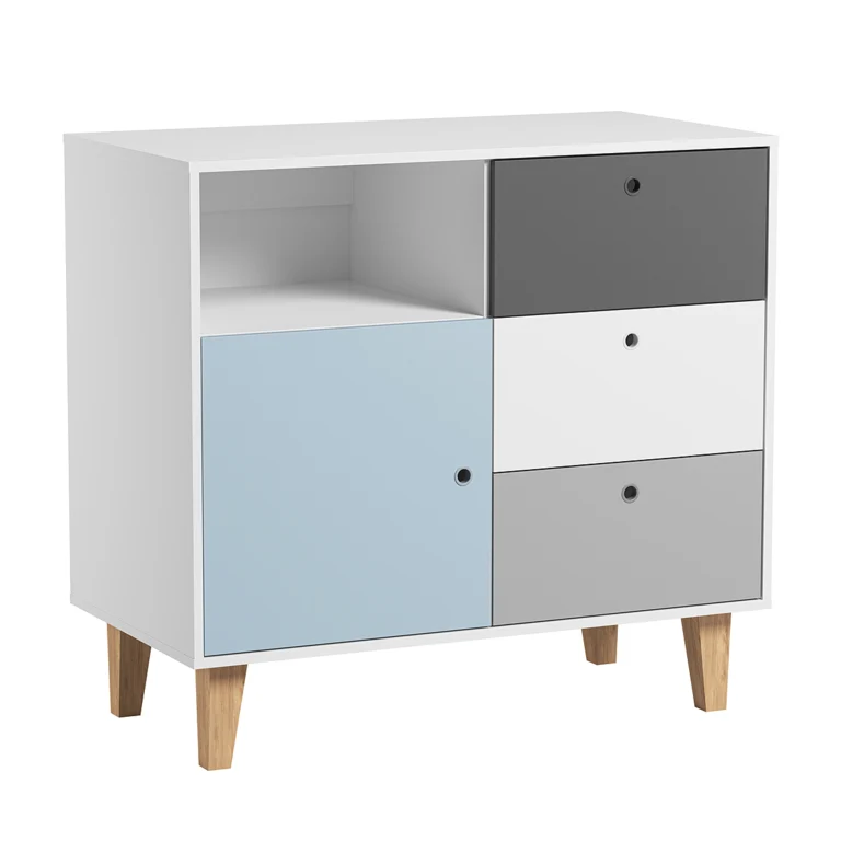 Lit bébé et Commode à langer Vox Concept Bleu