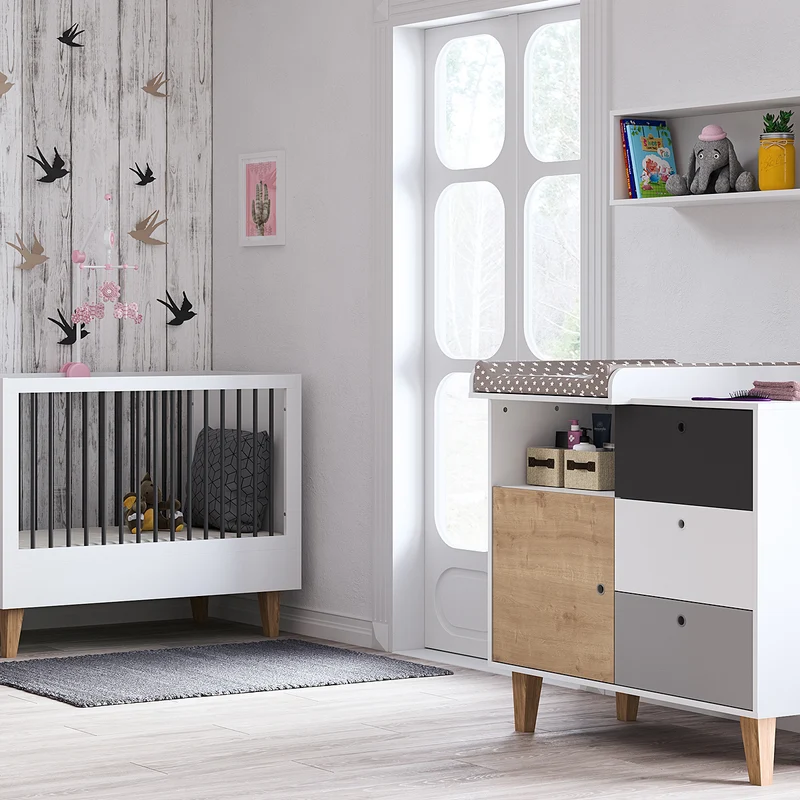 Lit bébé et Commode à langer Vox Concept Bois