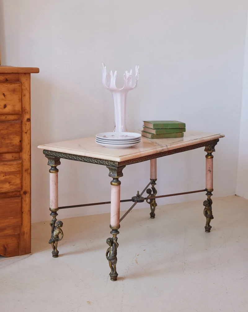 Marie-Pierre, la table basse en marbre rose N°89