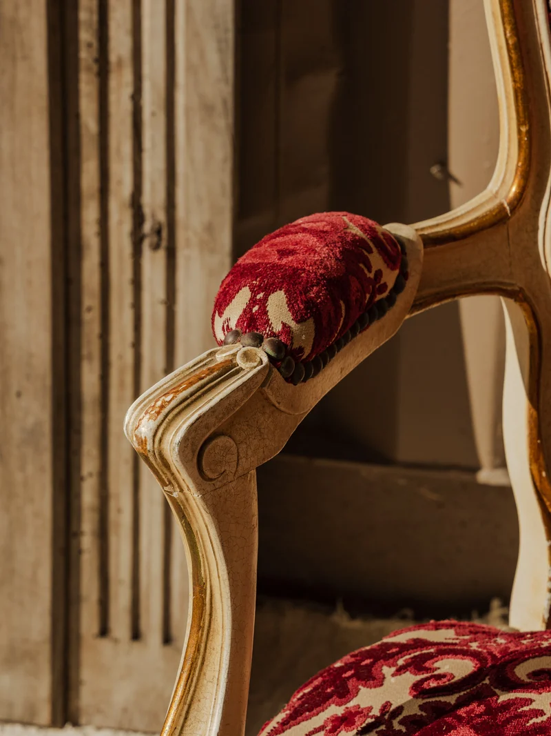 Ernest, le fauteuil en velours rouge N°1515