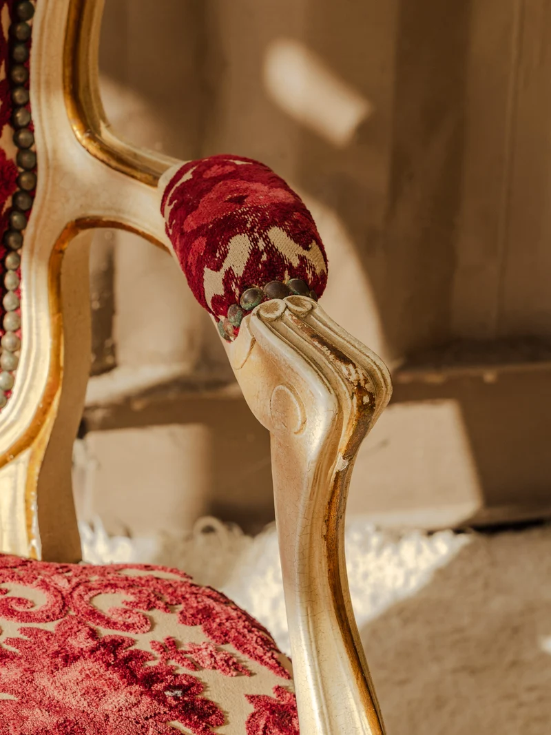 Ernest, le fauteuil en velours rouge N°1515