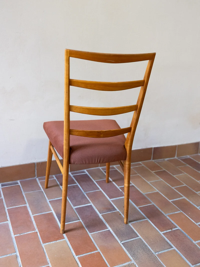 Alma, le lot de 4 chaises au tissu terracotta N°1799