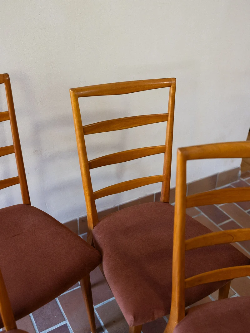 Alma, le lot de 4 chaises au tissu terracotta N°1799