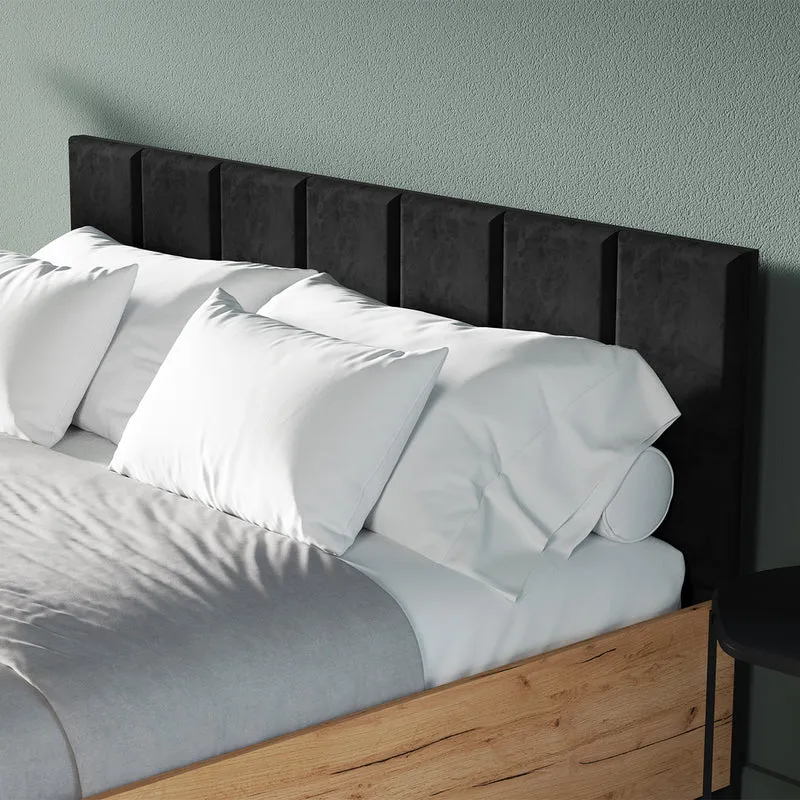 Lit coffre 160x200 sommier inclus Solal Bois et Noir