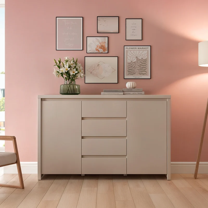 Buffet 2 portes 4 tiroirs Soren Cachemire