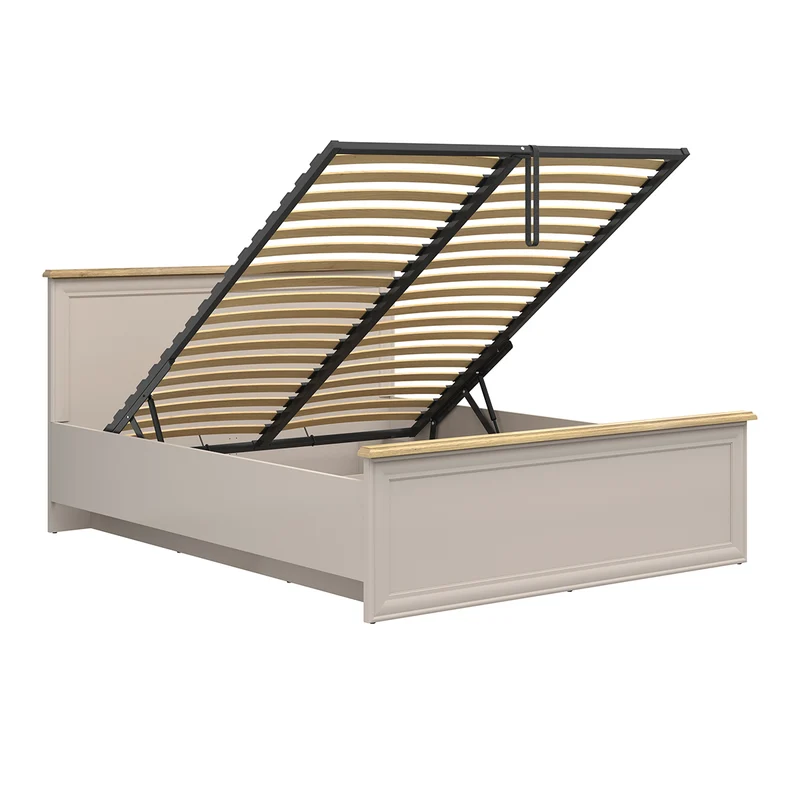Lit coffre 160x200 sommier inclus Perle Cachemire