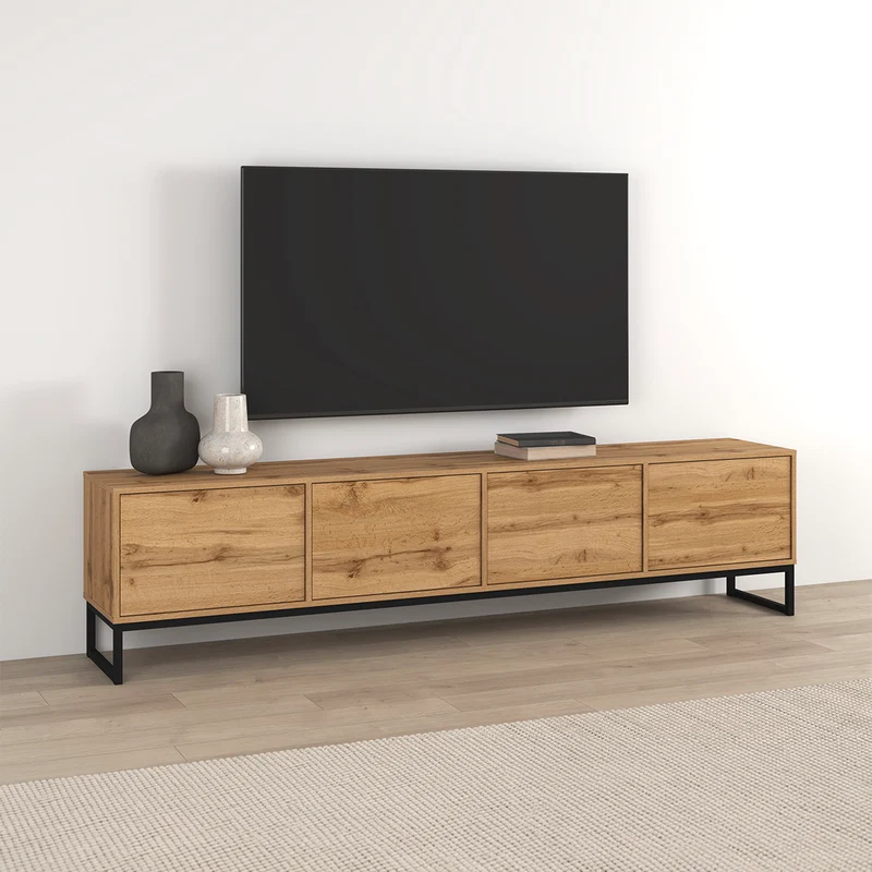 Meuble TV 4 portes 209 cm Loa Bois