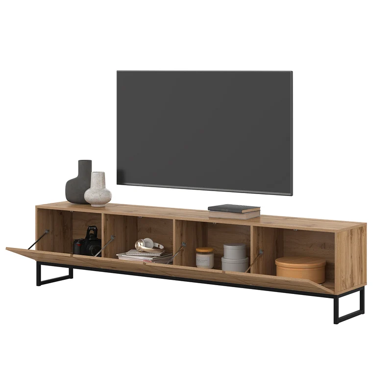 Meuble TV 4 portes 209 cm Loa Bois