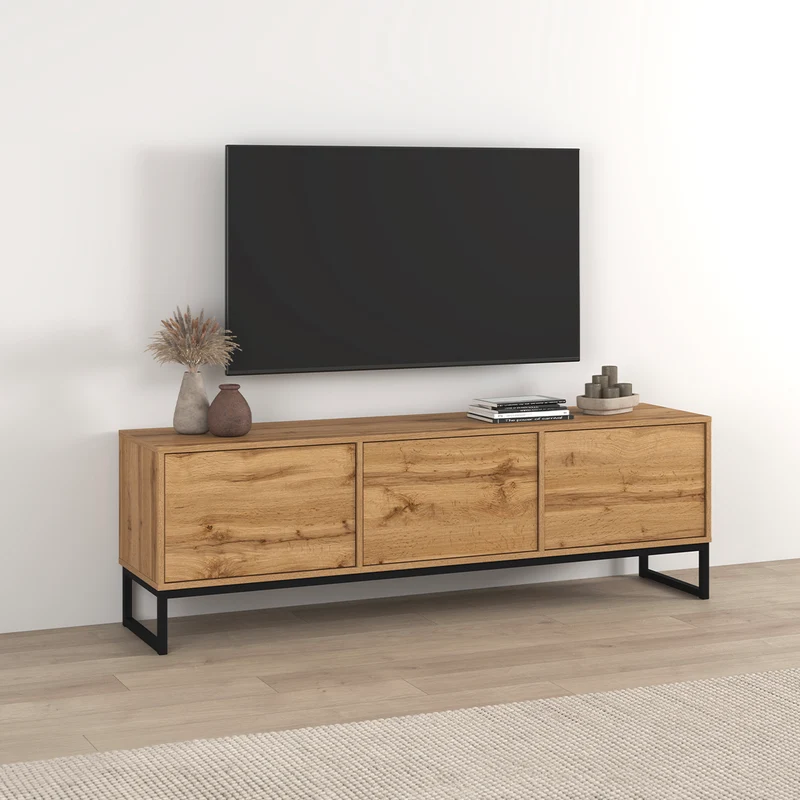 Meuble TV 3 portes 157 cm Loa Bois