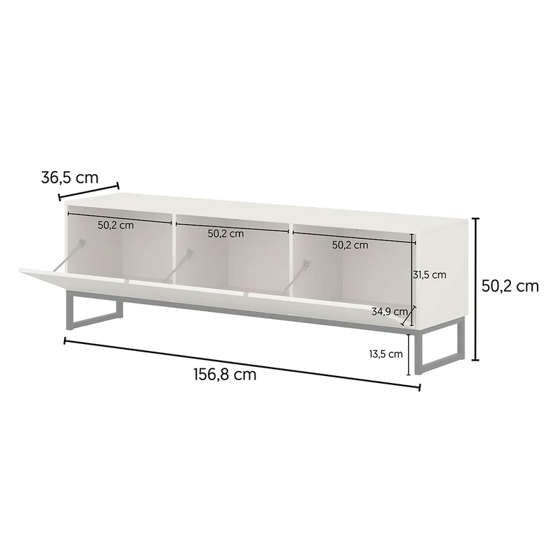 Meuble TV 3 portes 157 cm Loa Bois