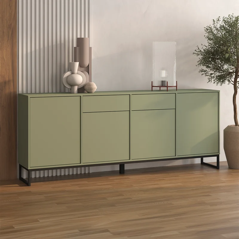 Buffet 4 portes 2 tiroirs Loa Vert