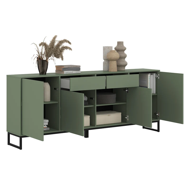 Buffet 4 portes 2 tiroirs Loa Vert