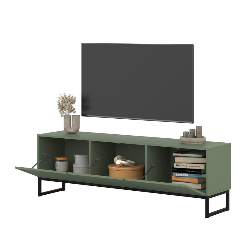 Meuble TV 3 portes 157 cm Loa Vert