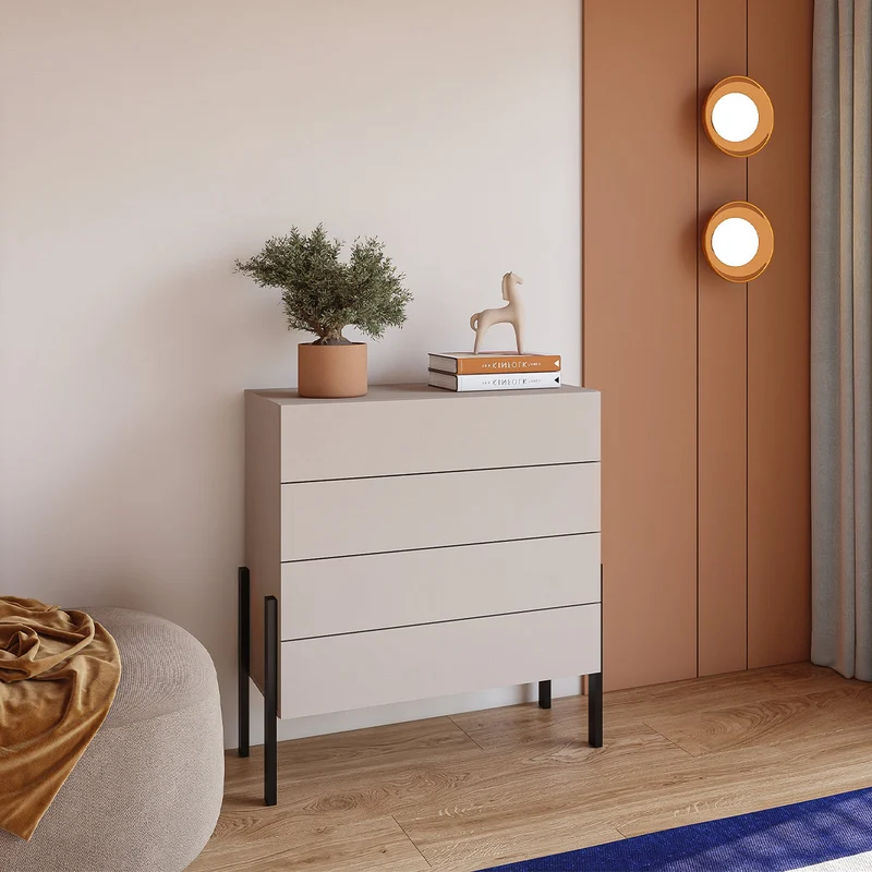 Commode 4 tiroirs Bérénice Cachemire