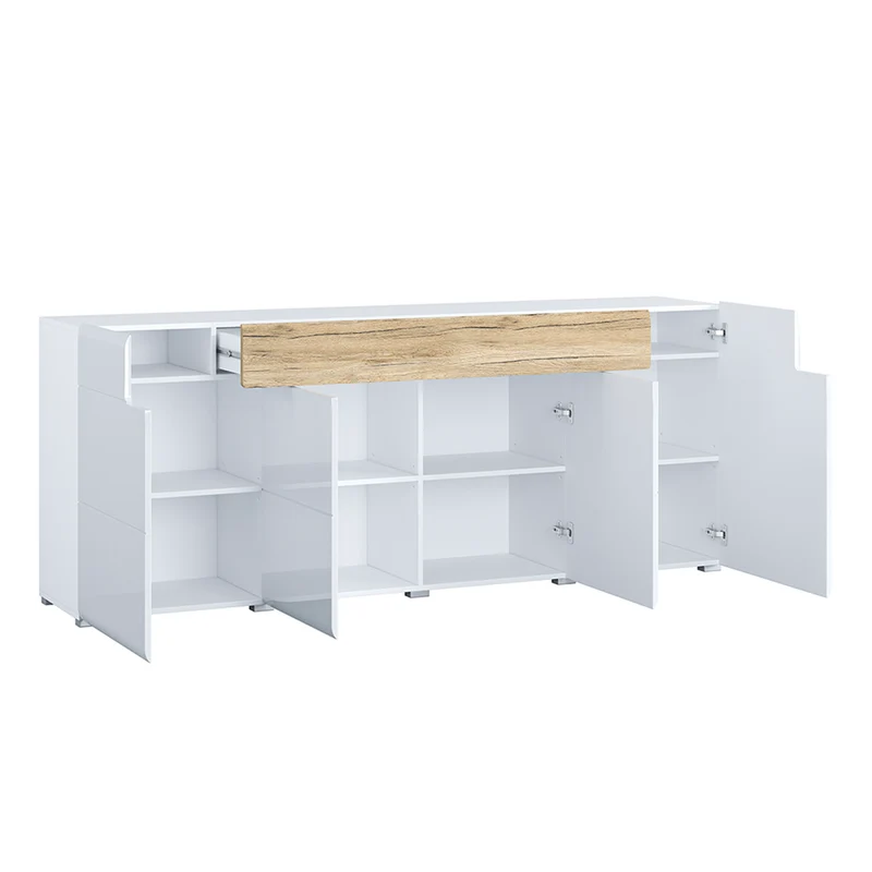 Buffet 4 portes 1 tiroir Jules Blanc et Bois