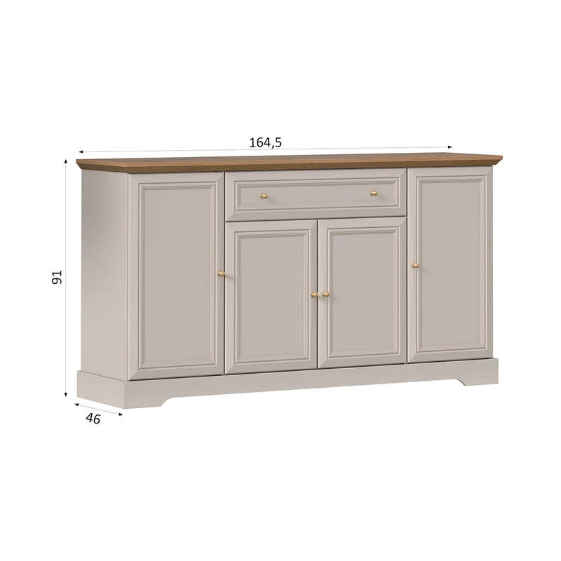 Buffet 4 portes 1 tiroir Dulci Cachemire et Bois