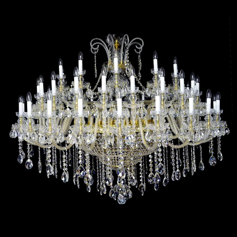 Casa Padrino Luxus Barock Kristall Kronleuchter Gold Ø 180 x H. 150 cm - Prunkvolle Messing Kronleuchter mit böhmischem Kristallglas - Barock Möbel - Edel & Prunkvoll