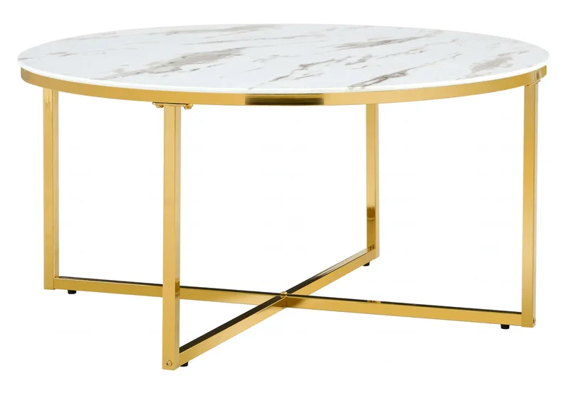 Table basse ronde dorée miroir - Gala