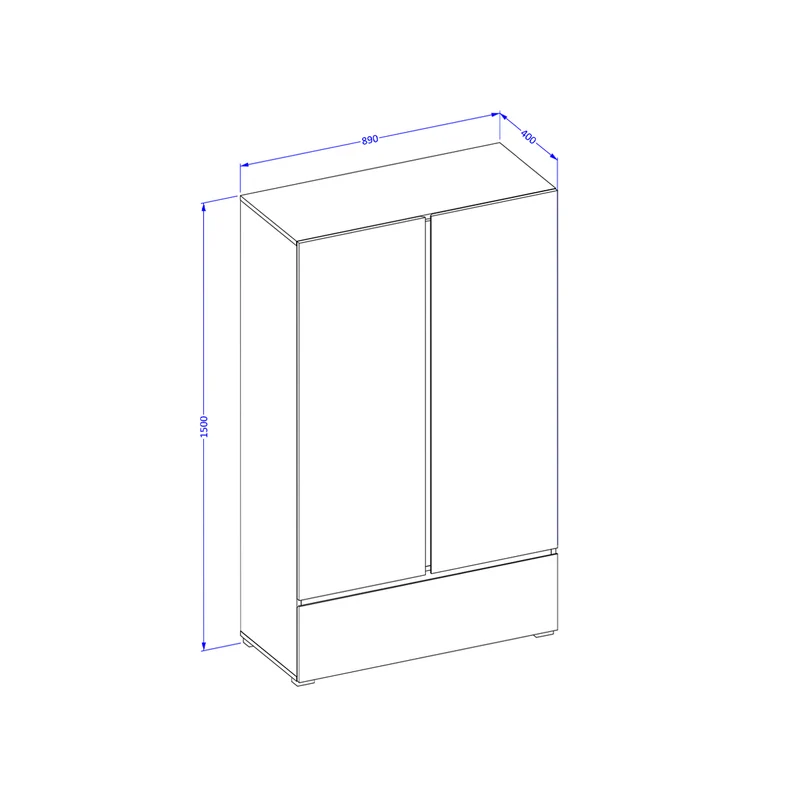 Petite armoire 2 portes 1 tiroir Lilia Taupe
