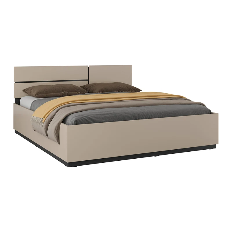 Lit coffre 180x200 sommier inclus Lilia Taupe