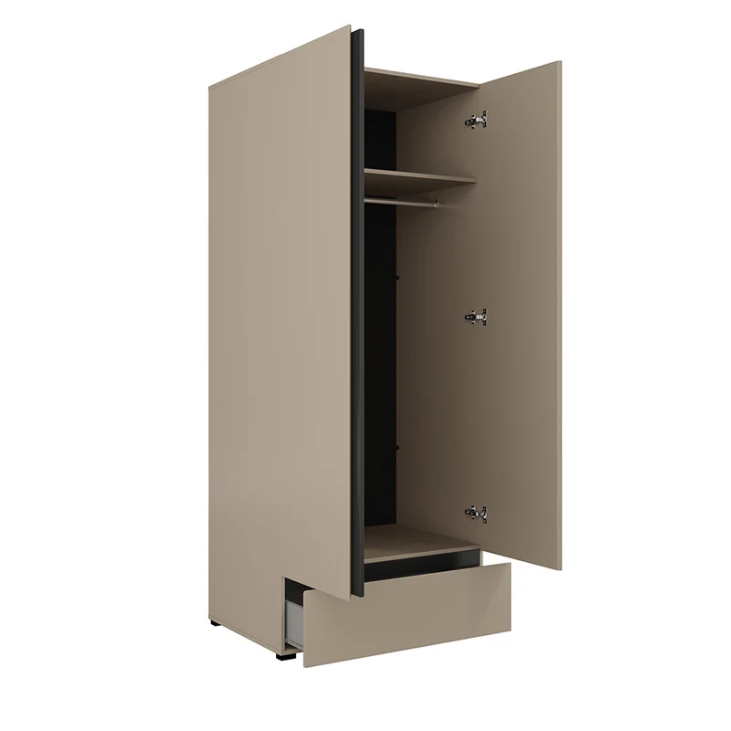 Armoire 2 portes 1 tiroir Lilia Taupe