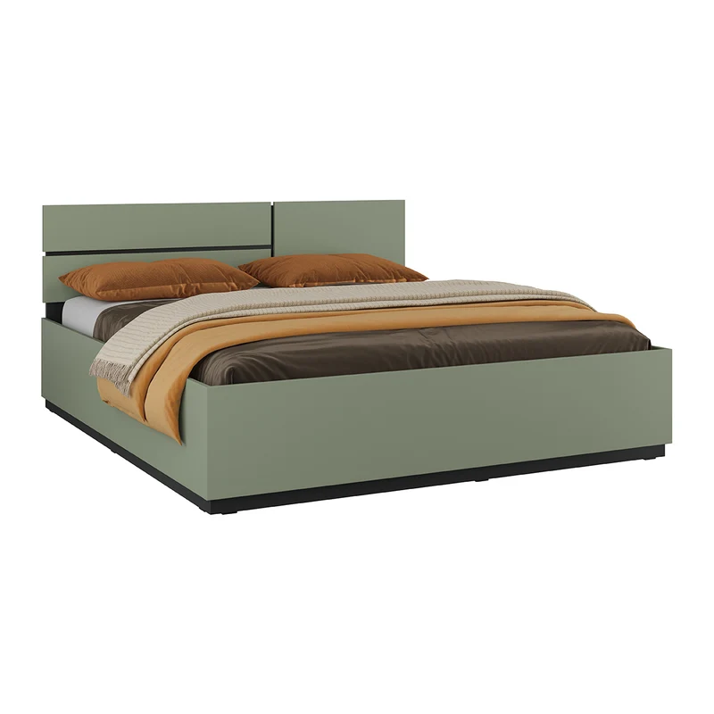 Lit coffre 180x200 sommier inclus Lilia Vert
