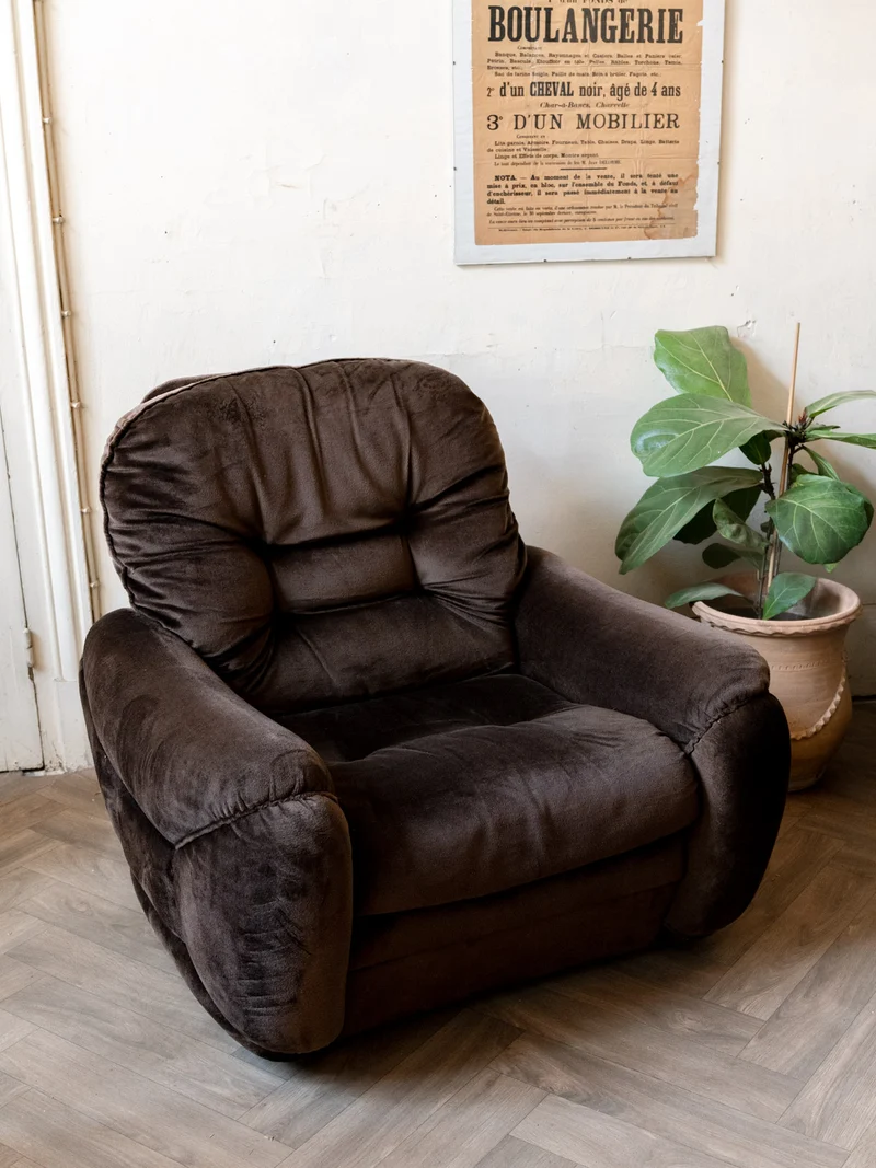 Olivia, la paire de chauffeuses en velours marron N°94
