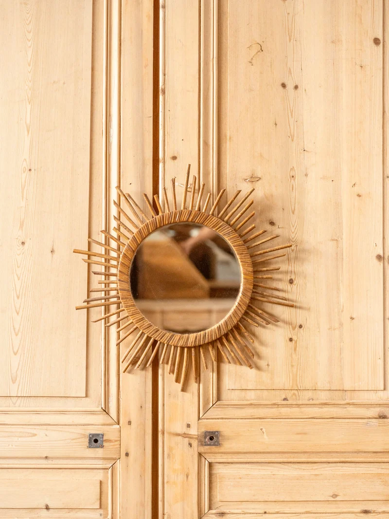 Georges, le miroir soleil en rotin N°1358