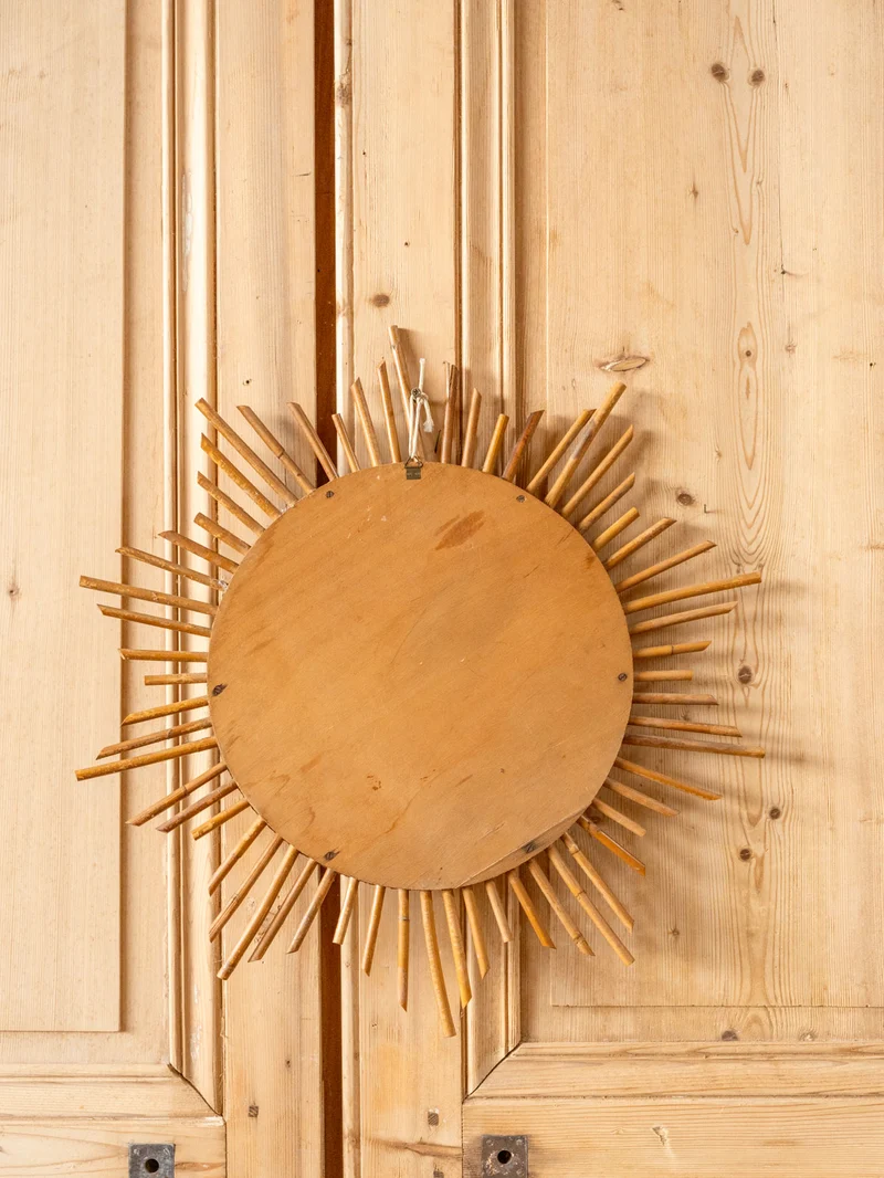 Georges, le miroir soleil en rotin N°1358