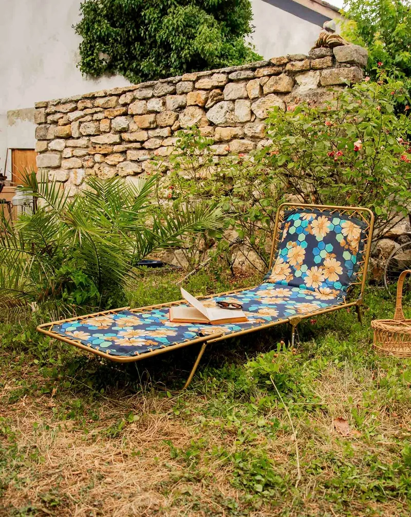 Claudine, la chaise longue au motif floral N°17