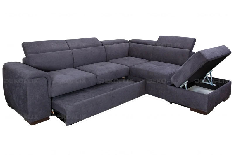 Canapé angle convertible gris - Zeyd