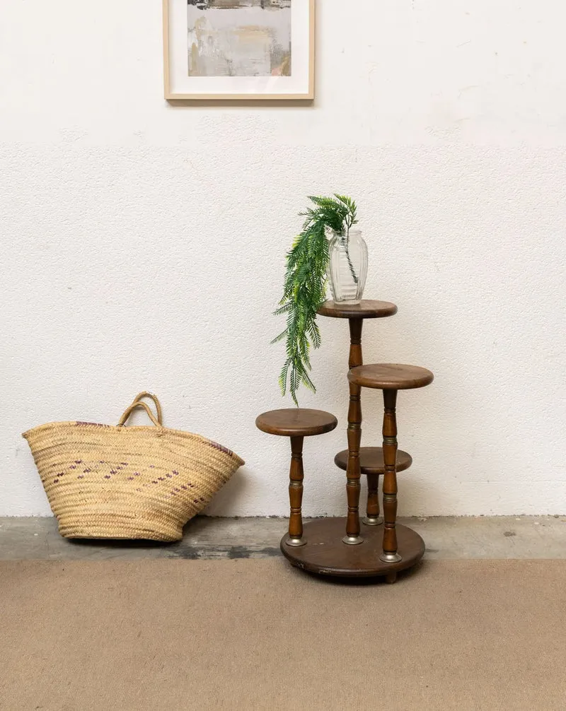 Ariel, le porte-plante ancien en bois et laiton N°526