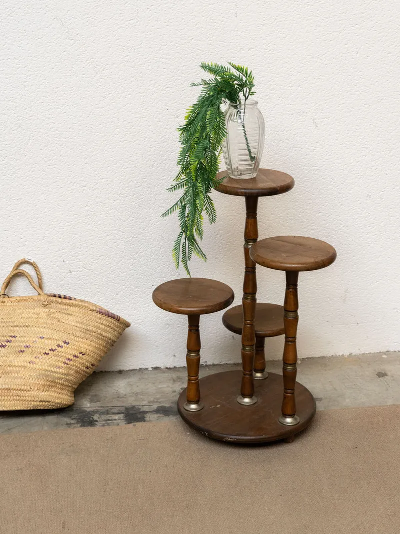 Ariel, le porte-plante ancien en bois et laiton N°526