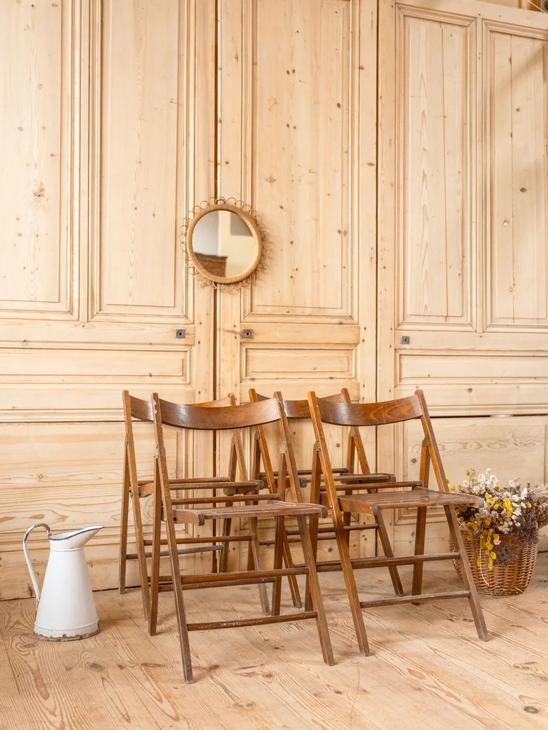 Claude, le lot de 4 chaises pliantes en bois N°1462