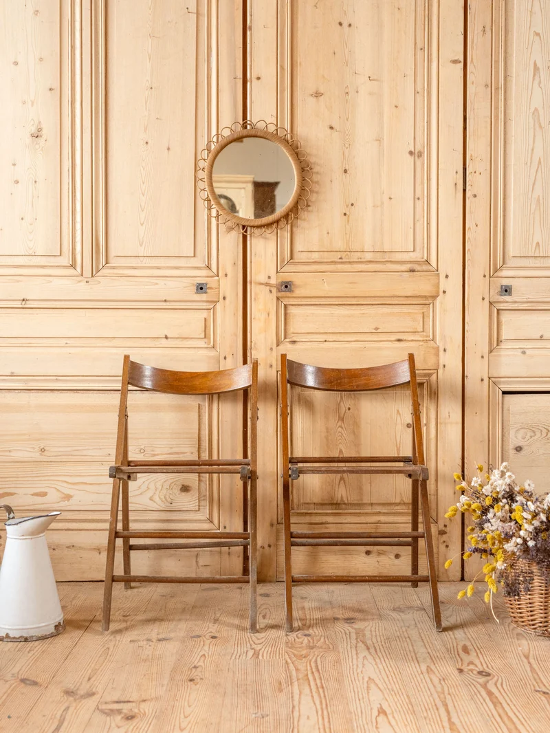 Claude, le lot de 4 chaises pliantes en bois N°1462