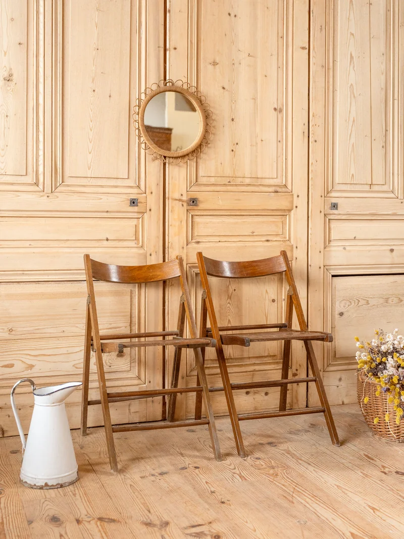Claude, le lot de 4 chaises pliantes en bois N°1462