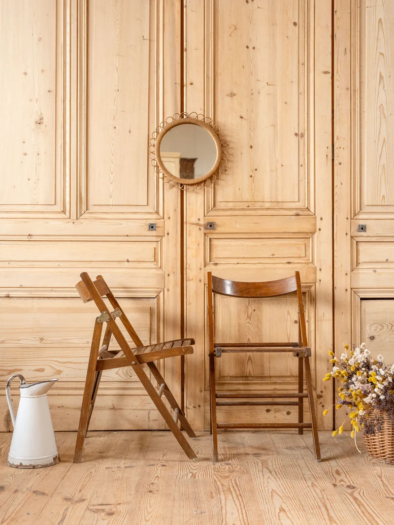 Claude, le lot de 4 chaises pliantes en bois N°1462
