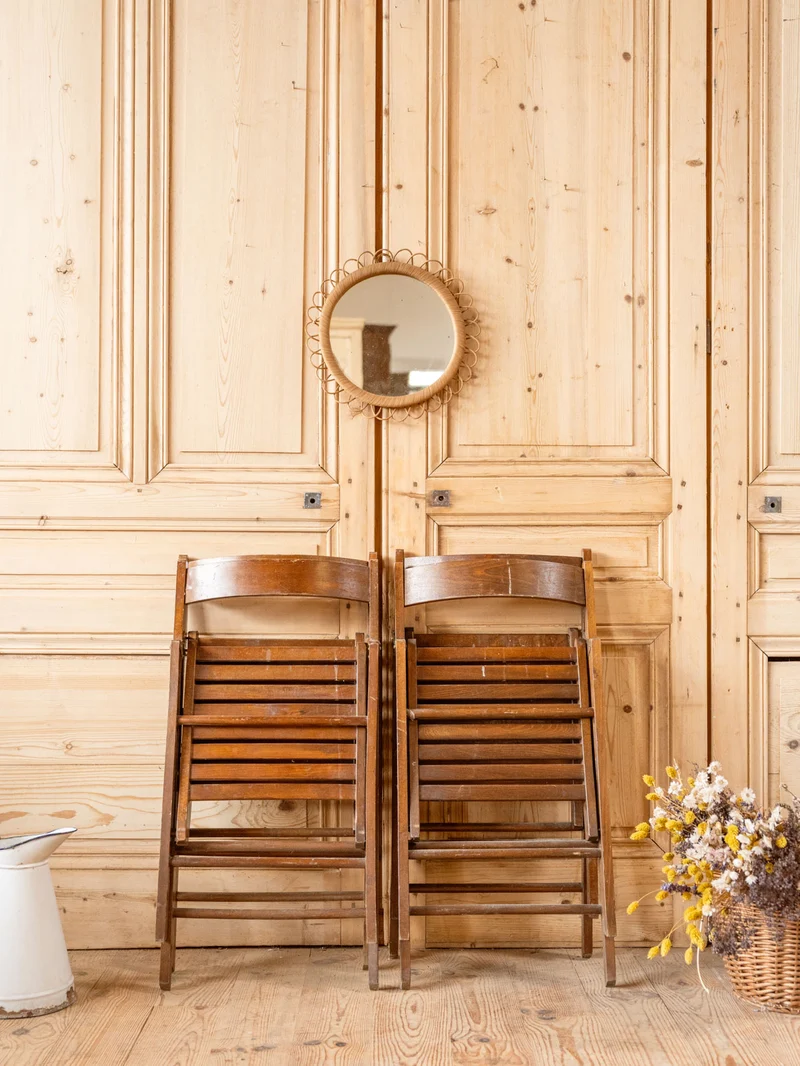 Claude, le lot de 4 chaises pliantes en bois N°1462