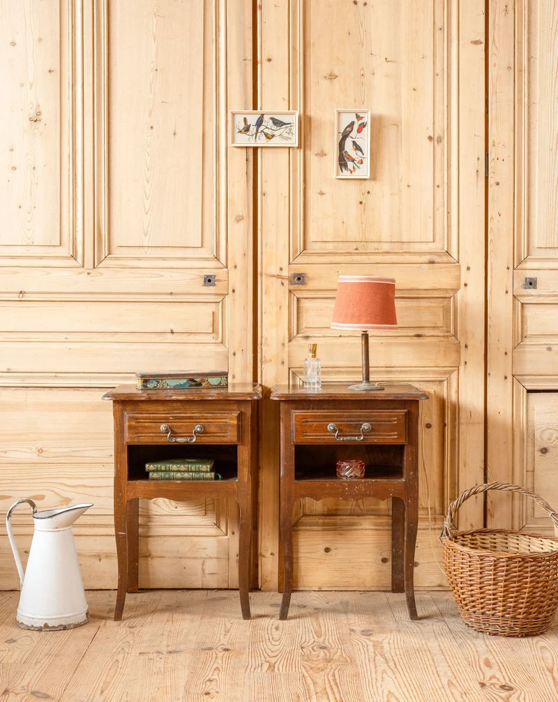 Odile, la paire de tables de chevet en bois N°1494