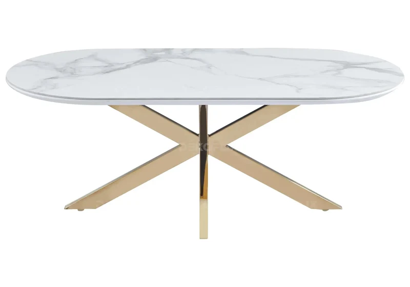 Table basse noire céramique marbre blanc - Ruis
