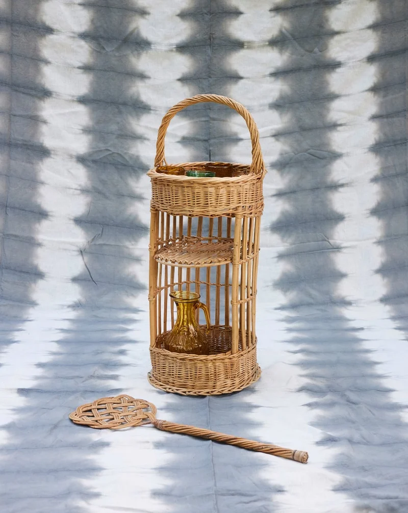 Ambroise, le porte-bouteille en rotin vintage N°947