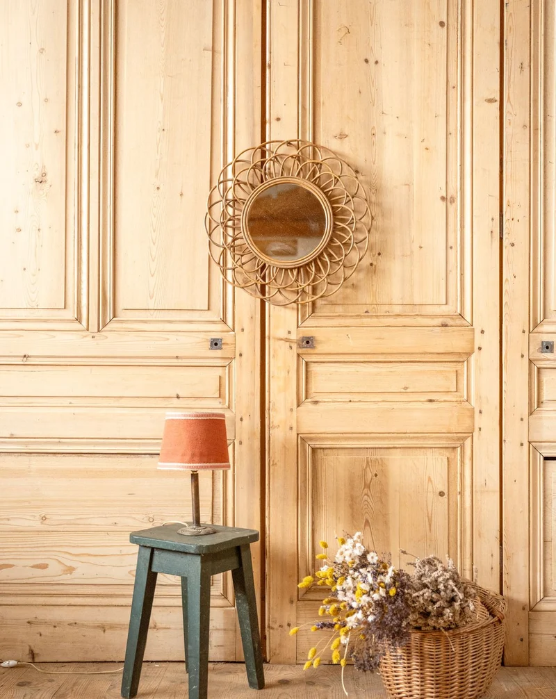 Georges, le miroir soleil en rotin N°1357