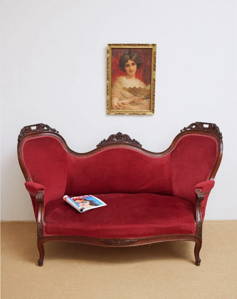 Martine, la banquette double en tissu N°62