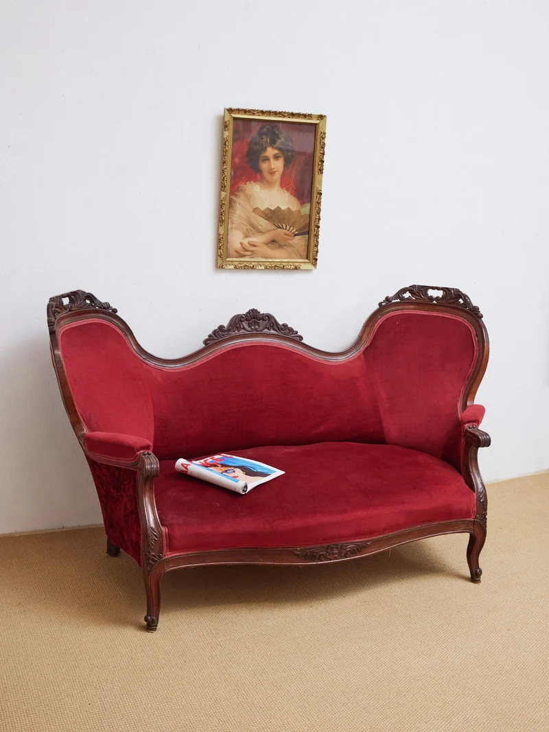 Martine, la banquette double en tissu N°62