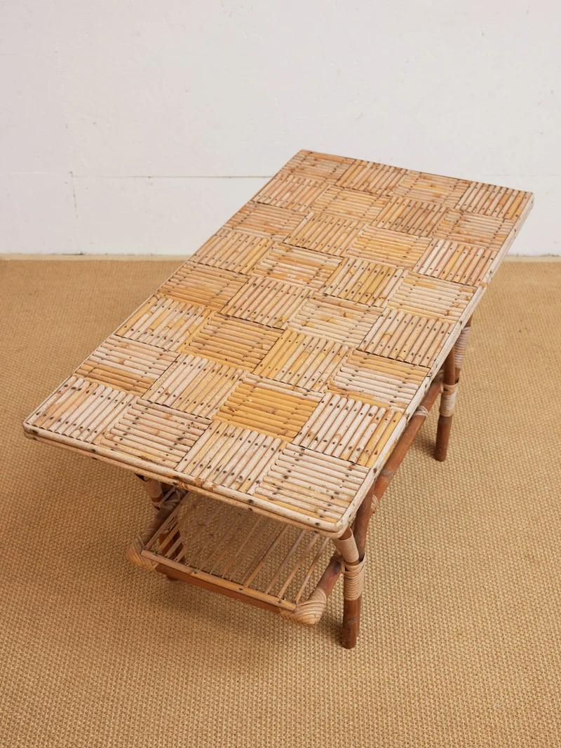Léonie, la table basse en rotin N°1106