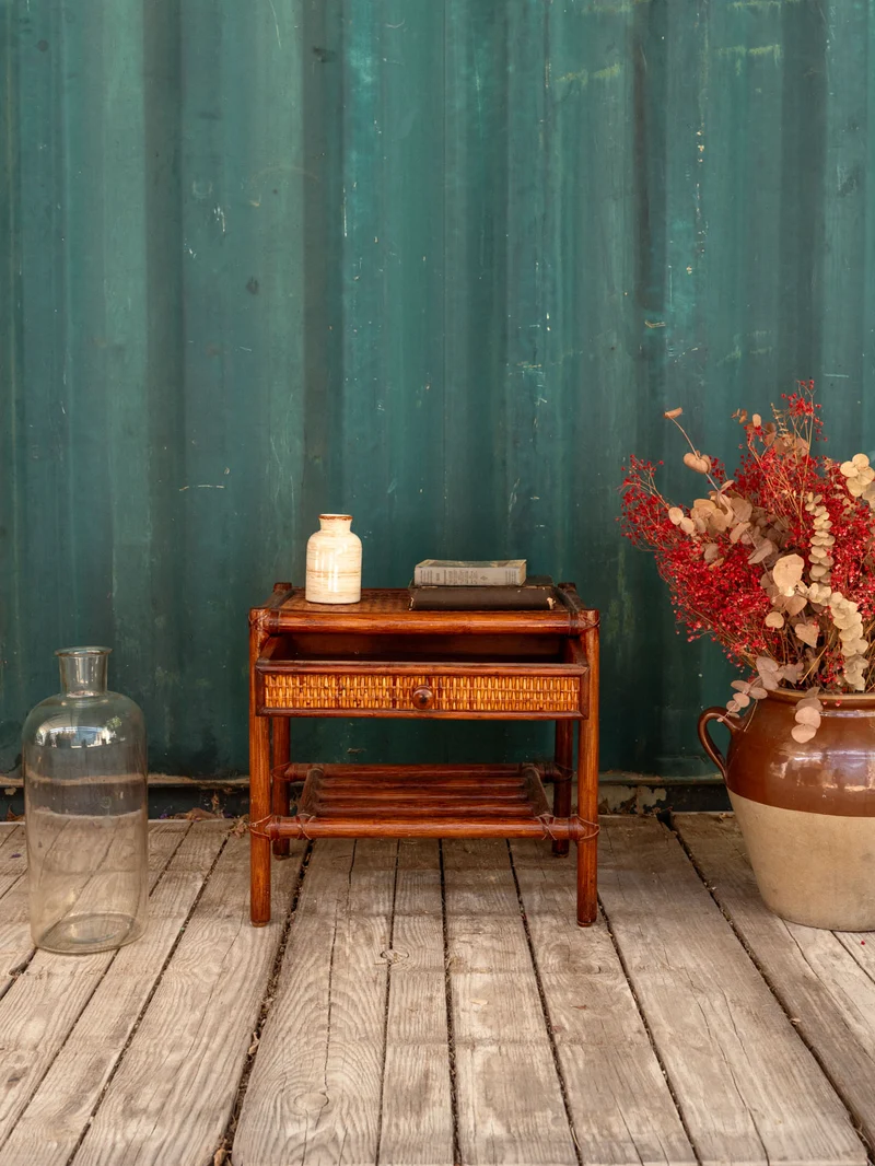 Odile, la table de chevet en rotin N°1492