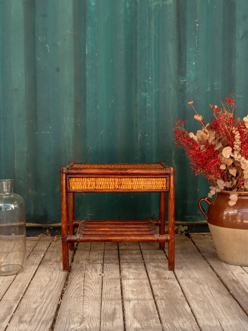 Odile, la table de chevet en rotin N°1492