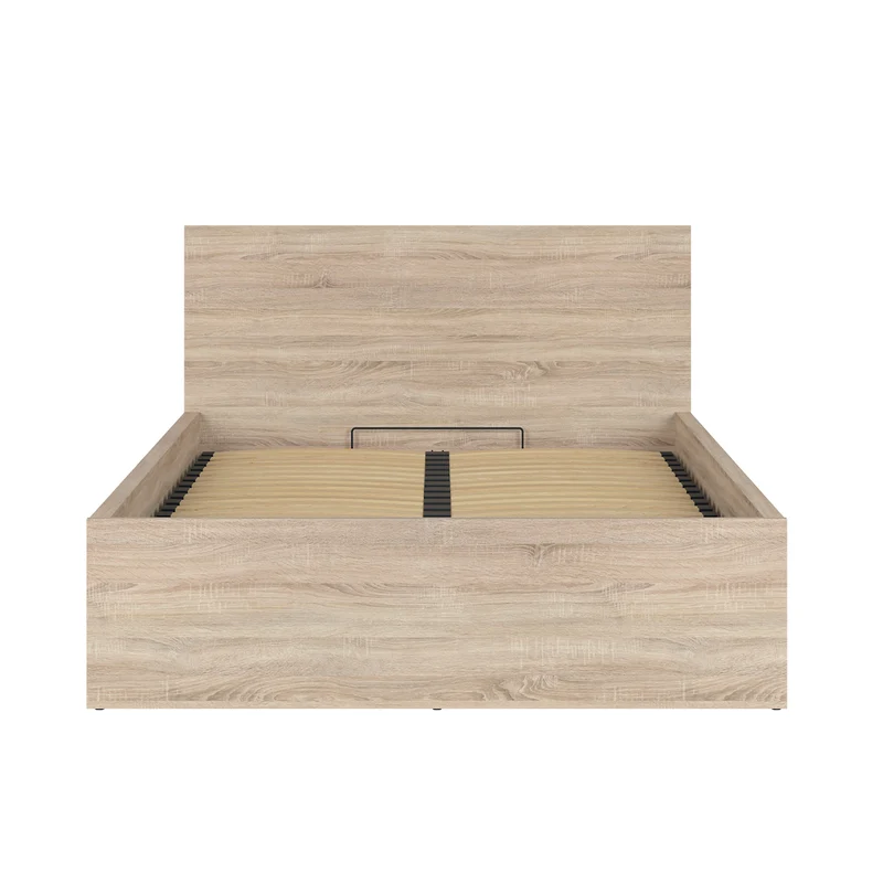 Lit coffre 140x200 sommier inclus Edwin Bois Clair