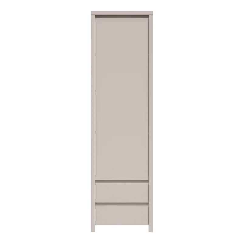 Armoire colonne 1 porte 2 tiroirs Soren Cachemire